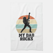 My Dad Rocks Vintage Guitar Sunset Shirt Design_1 Geschirrtuch (Vertikal)