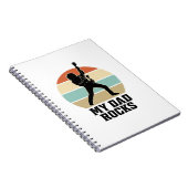 My Dad Rocks Vintage Guitar Sunset Shirt Design_1 Notizblock (Rechte Seite)