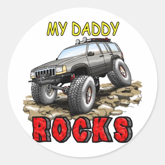 My_Daddy_Daddy_Rocks_ZJ Runder Aufkleber (Vorderseite)
