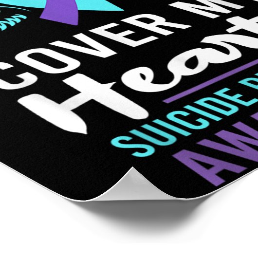 My Dad's Wings Cover Heart Suicide Awareness Ribbo Poster (Ecke)