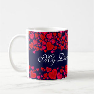 "My Darling Valentine" Herzen rote rosa Tasse