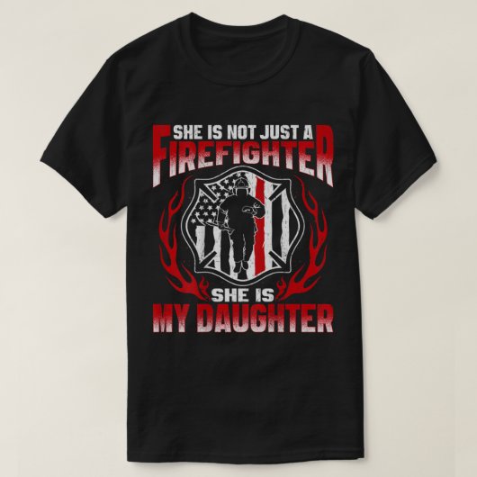 My Daughter Is A Firefighter Hero Proud Fire Mom D T-Shirt (Design vorne)
