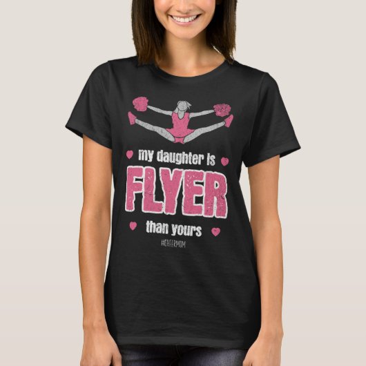 My daughter Is Flyer Cheer mom Cheerleader Retro S T-Shirt (Vorderseite)