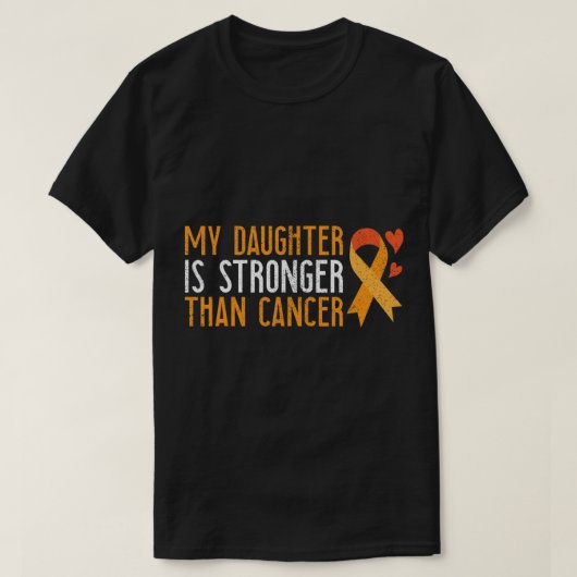 My Daughter Is Stronger Than Cancer Leukemia Aware T-Shirt (Design vorne)