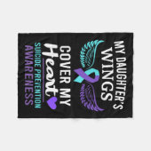 My Daughter's Wings Cover Heart Suicide Awareness Fleecedecke (Vorderseite (Horizontal))