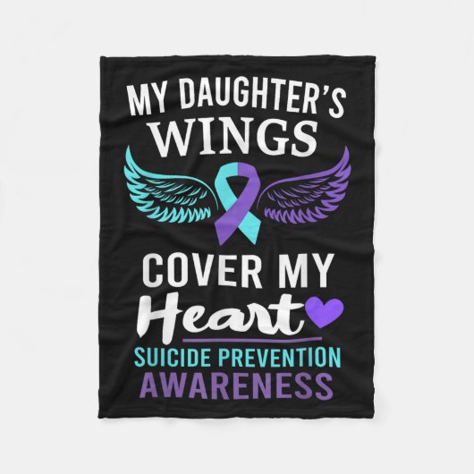 My Daughter's Wings Cover Heart Suicide Awareness Fleecedecke (Vorderseite)