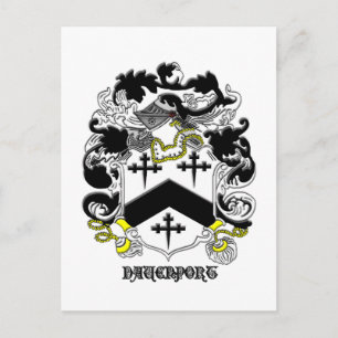my davenport_family_Wappen_Black name Postkarte