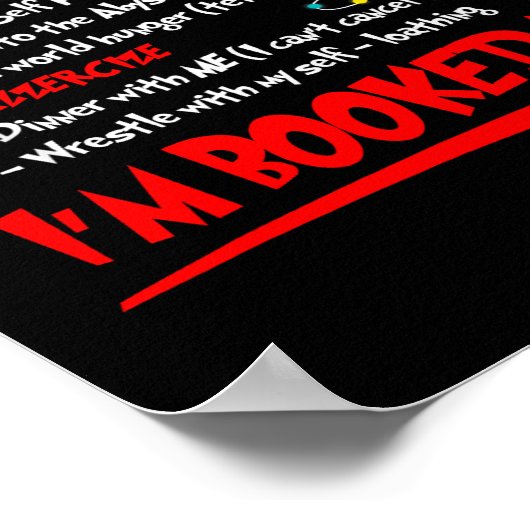 My Day I'm Booked Christmas Schedule Time  Poster (Ecke)