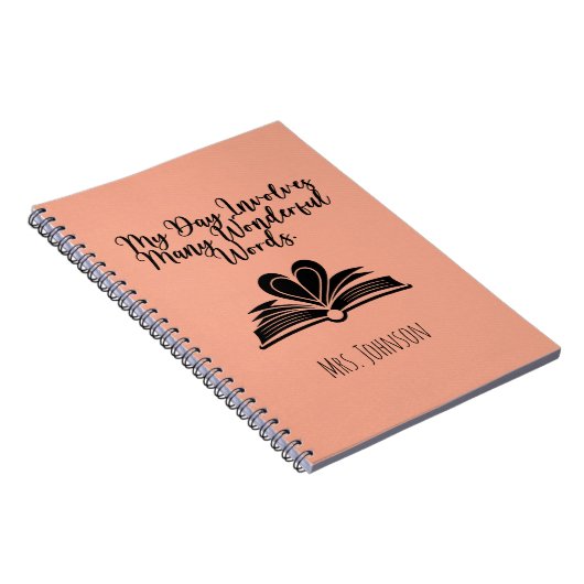 My Day Involves Many Wonderful Words Educator Notizblock (Rechte Seite)