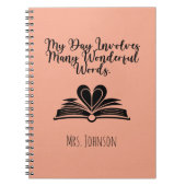 My Day Involves Many Wonderful Words Educator Notizblock (Vorderseite)