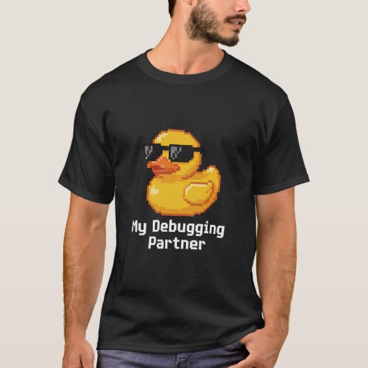 My Debugging Partner Rubber Duck Pixel Art T-Shirt (Vorderseite)