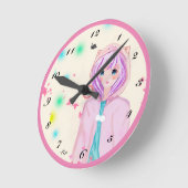 My digital drawing children Acrylic Wall Clock LS  Runde Wanduhr (Winkel)
