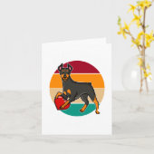 My Doberman Is My Valentine Heart Retro Sunset Dog Karte (Gelbe Blume)