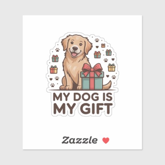 My Dog Is My Gift - Golden Retriever Aufkleber (Blatt)