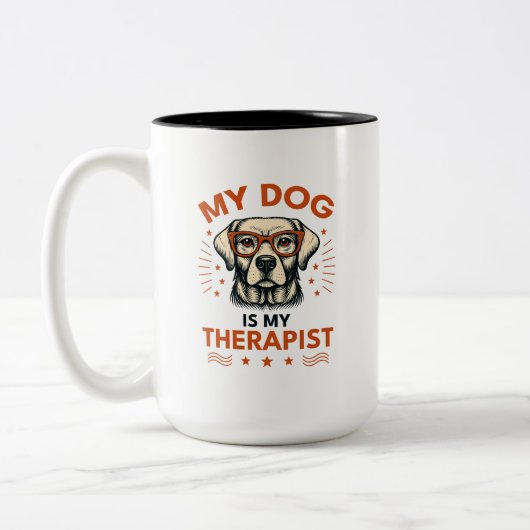 My dog is my therapist zweifarbige tasse (Links)