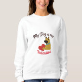 My Dog Is My Valentine – Cute Dog Love Illustratio Sweatshirt (Vorderseite)