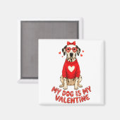 My Dog Is My Valentine Dalmatian Heart Gles Bow Do Magnet (Vorderseite/Rückseite)