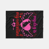 My Dog Is My Valentine Day Heart Love Dog Valenti Fleecedecke (Vorderseite (Horizontal))