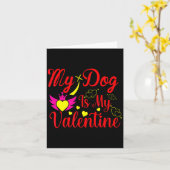 My Dog Is My Valentine Day Heart Love Dog Valenti  Karte (Gelbe Blume)