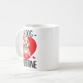 My Dog Is My Valentine Day Heart Love Dog Valentin Kaffeetasse (Vorderseite Links)