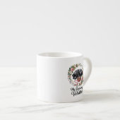 My Dog Is My Valentine Floral Puppy Lover Design Espressotasse (Vorderseite Rechts)