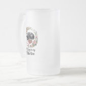 My Dog Is My Valentine Floral Puppy Lover Design Mattglas Bierglas (Vorderseite Links)
