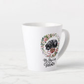My Dog Is My Valentine Floral Puppy Lover Design Milchtasse (Rechte Ecke)