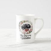 My Dog Is My Valentine Floral Puppy Lover Design Porzellantasse (Rechts)