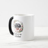 My Dog Is My Valentine Floral Puppy Lover Design Verwandlungstasse (Vorderseite Links)
