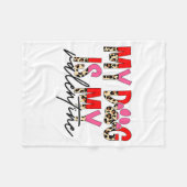 My Dog Is My Valentine Paw Heart Pet Owner Leopard Fleecedecke (Vorderseite (Horizontal))