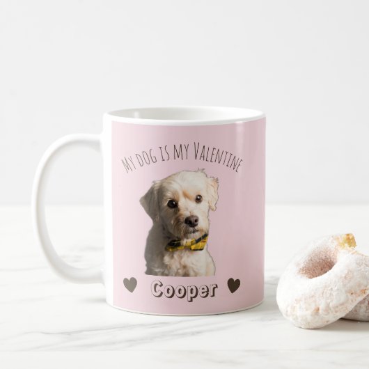 My Dog Is My Valentine – Personalized Pet Kaffeetasse (Mit Donut)
