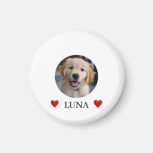 My Dog Personalized Photo & Name & Hearts Magnet (Vorne)