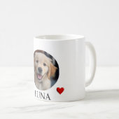 My Dog Personalized Photo & Name Mug with Hearts Kaffeetasse (VorderseiteRechts)