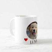 My Dog Personalized Photo & Name Mug with Hearts Kaffeetasse (Vorderseite Links)