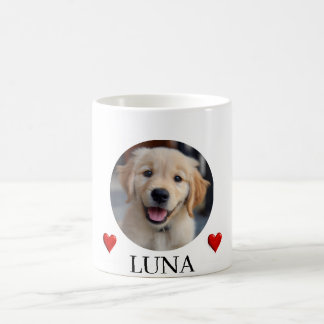 My Dog Personalized Photo & Name Mug with Hearts Kaffeetasse