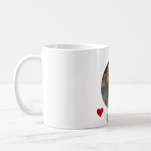 My Dog Personalized Photo & Name Mug with Hearts Kaffeetasse (Links)