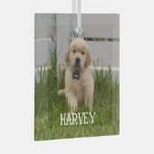 My Dog Photo Christmas Ornament Aus Glas (Vorderseite Rechts)