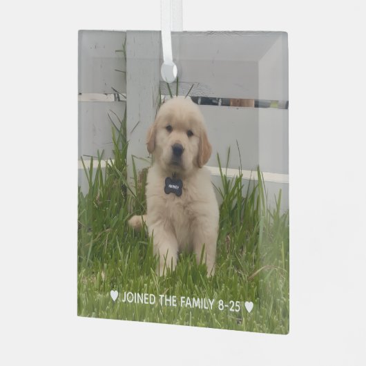 My Dog Photo Christmas Ornament Aus Glas (Vorderseite links)
