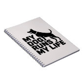 My Dog Runs My Life Minimal Dog Quote Art Notizblock (Rechte Seite)