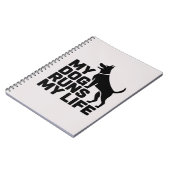 My Dog Runs My Life Minimal Dog Quote Art Notizblock (Linke Seite)