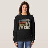 My Dog Thinks I'm Cool Standard Poodle   Retro Dad Sweatshirt (Vorne ganz)