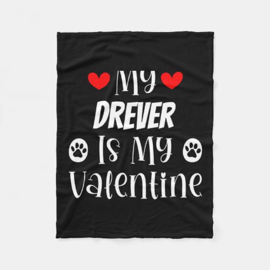 My Drever Is My Valentine Cute Valentines Day Fleecedecke (Vorderseite)