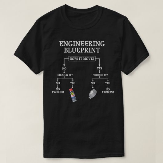 My Engineering Blueprint Funny Engineer Duct Tape  T-Shirt (Design vorne)