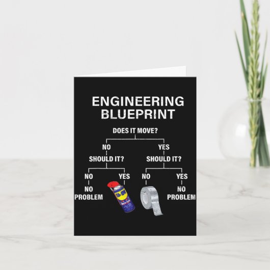 My Engineering Blueprint - Funny Engineer Karte (Vorderseite)