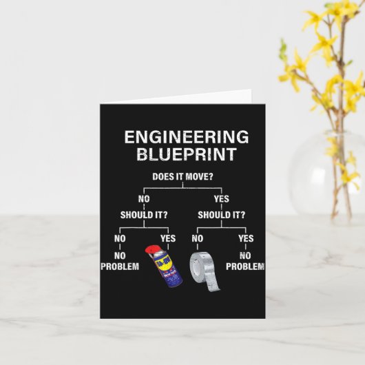 My Engineering Blueprint - Funny Engineer Karte (Gelbe Blume)