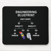 My Engineering Blueprint - Funny Engineer Mousepad (Vorne)