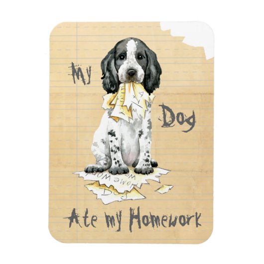 My English Cocker Ate My Homework Magnet (Vertikal)