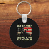 My Family Tree Has A Deer Stand In It Hunting Usa Schlüsselanhänger (Vorderseite)