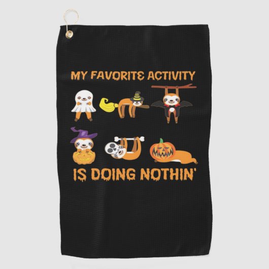 My Favorite Activity Is Doing Nothin' Retro Sloth Golfhandtuch (Vorderseite)
