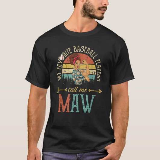 My Favorite Baseball Players Call Me Maw Women Gra T-Shirt (Vorderseite)